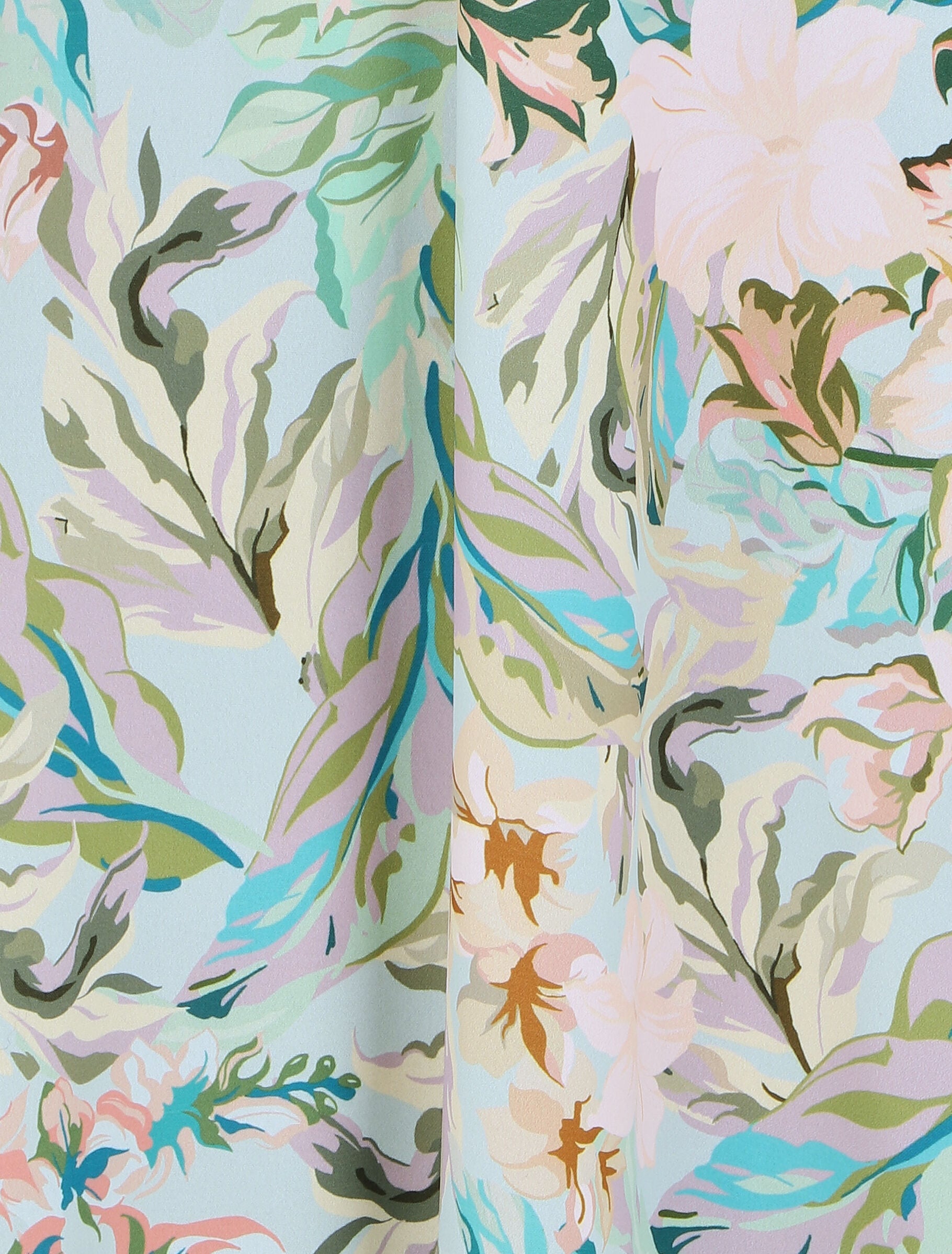 Robe longue fleurie et évasée sans manches - Blanc - 3