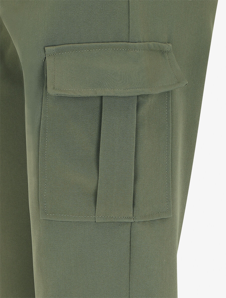 Pantalon cargo taille haute - Kaki - 3