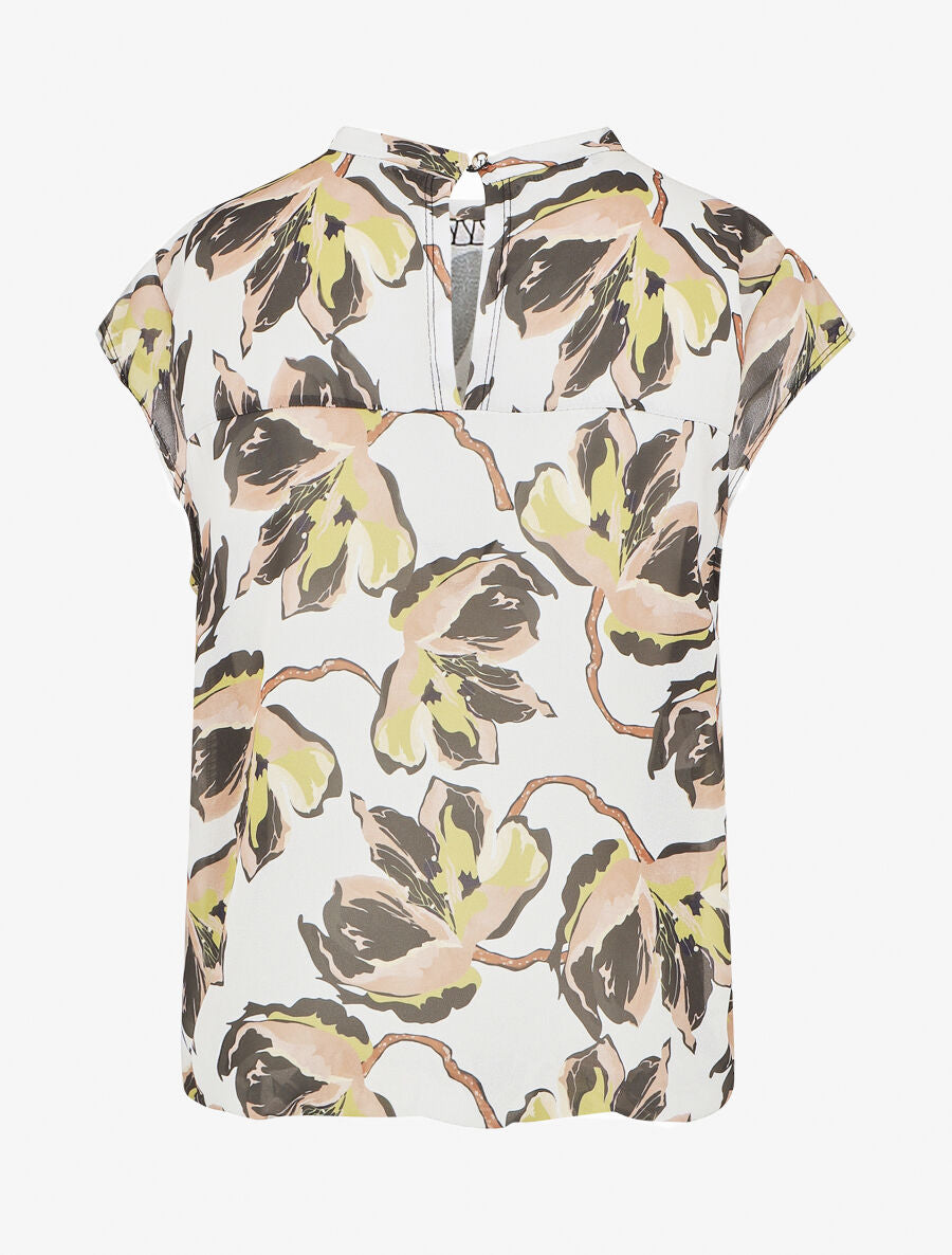 Top manches courtes imprimé floral - Noir - 2