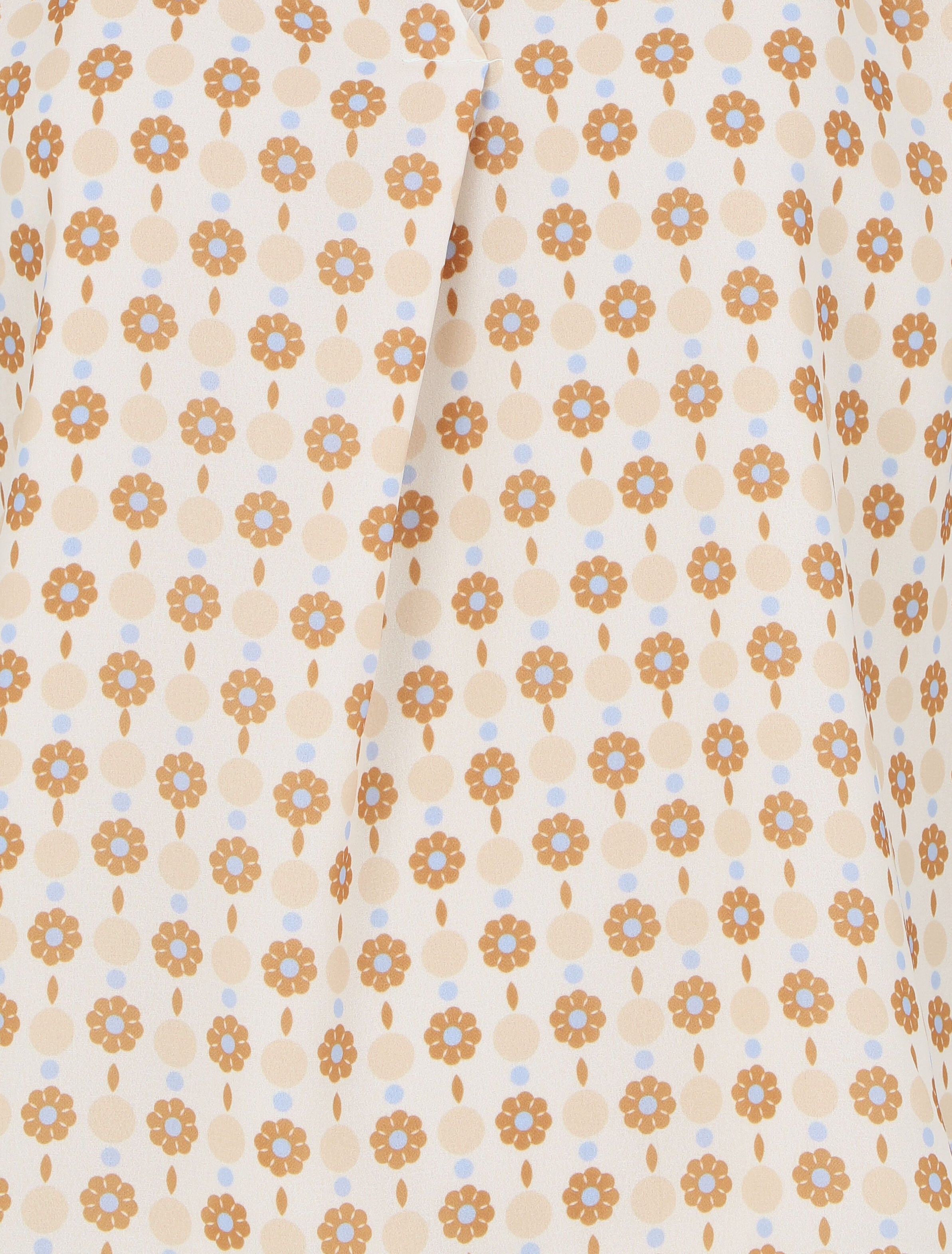 Top fluide sans manches imprimé petites fleurs - Beige - 3