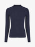 Pull côtelé col montant - Marine - 4