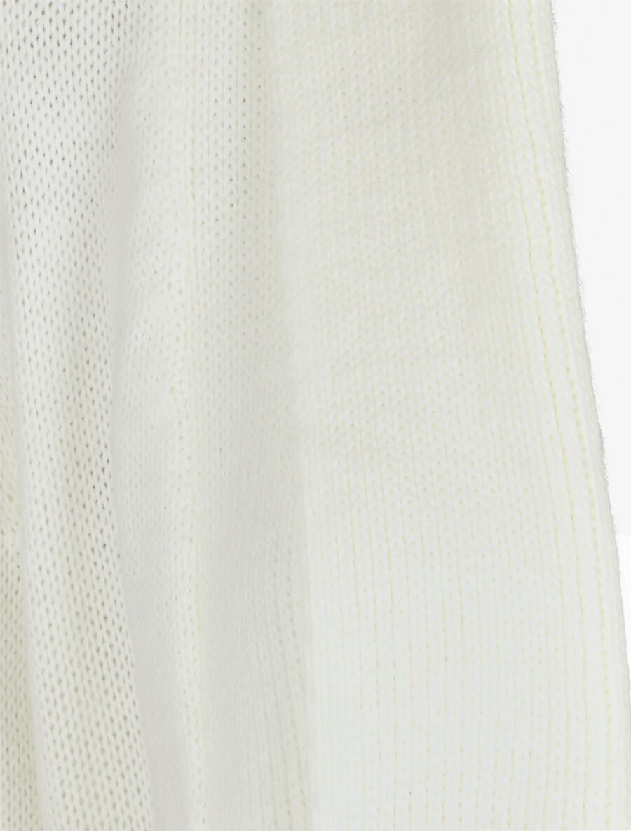 Gilet mi-long col châle - Blanc - 3