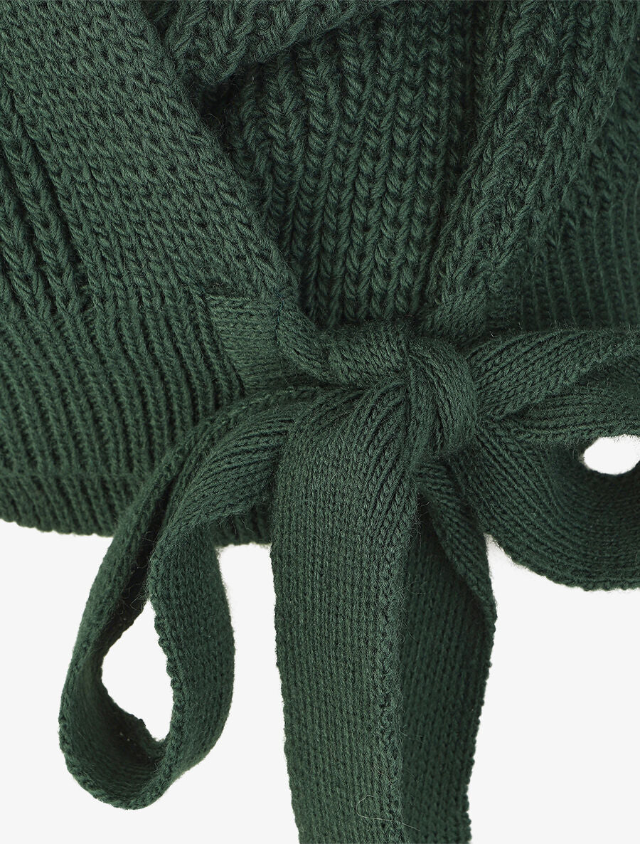 Pull cache-coeur loose uni - Vert foncé - 3