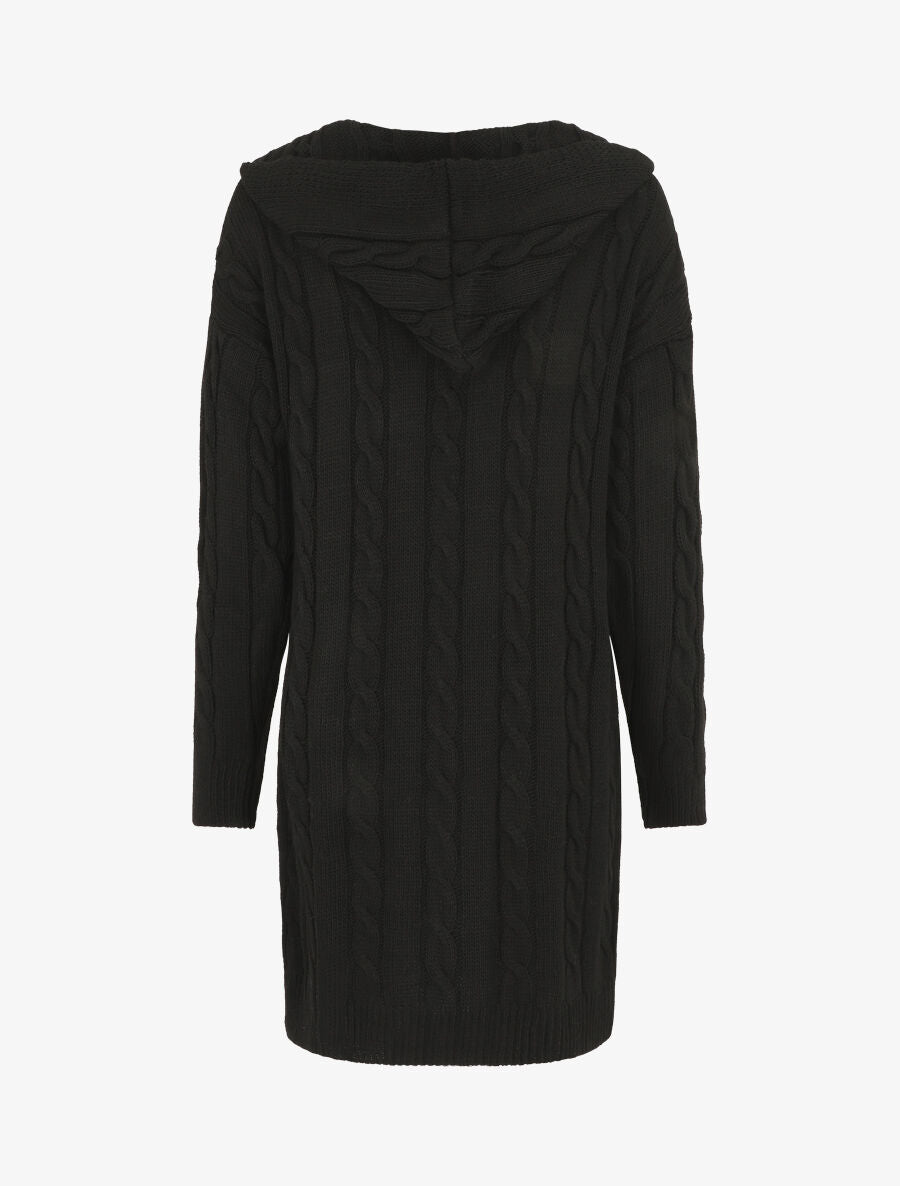 Gilet long à capuche - Noir - 2