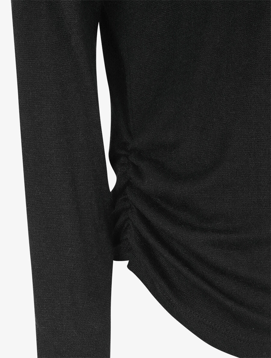 Pull fin à manches chauves-souris - Noir - 3