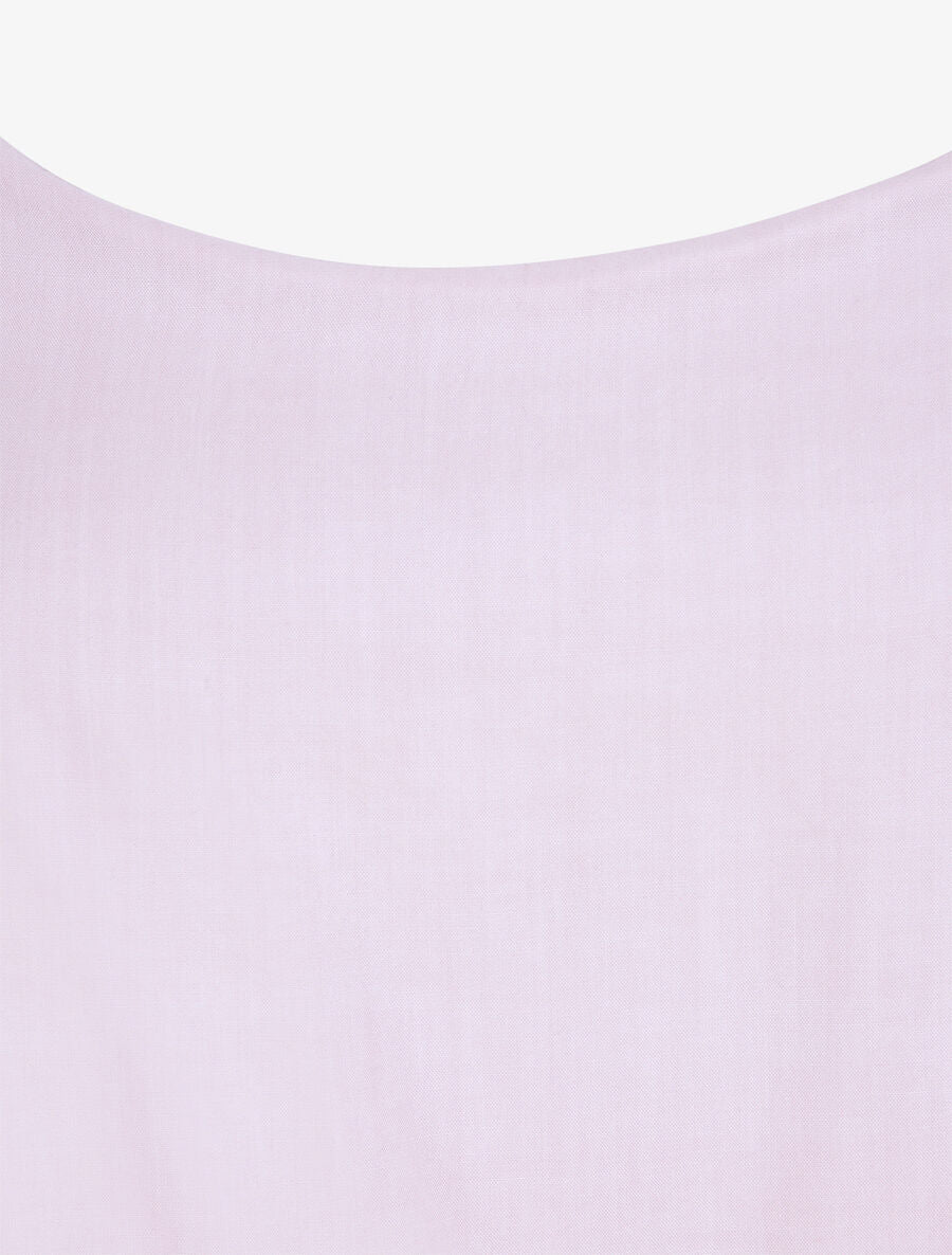 Robe mi-longue asymétrique à grand rabat - Rose clair - 3
