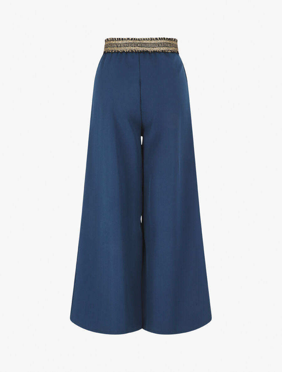 Pantalon ample à bande élastiquée irisée - Bleu - 2