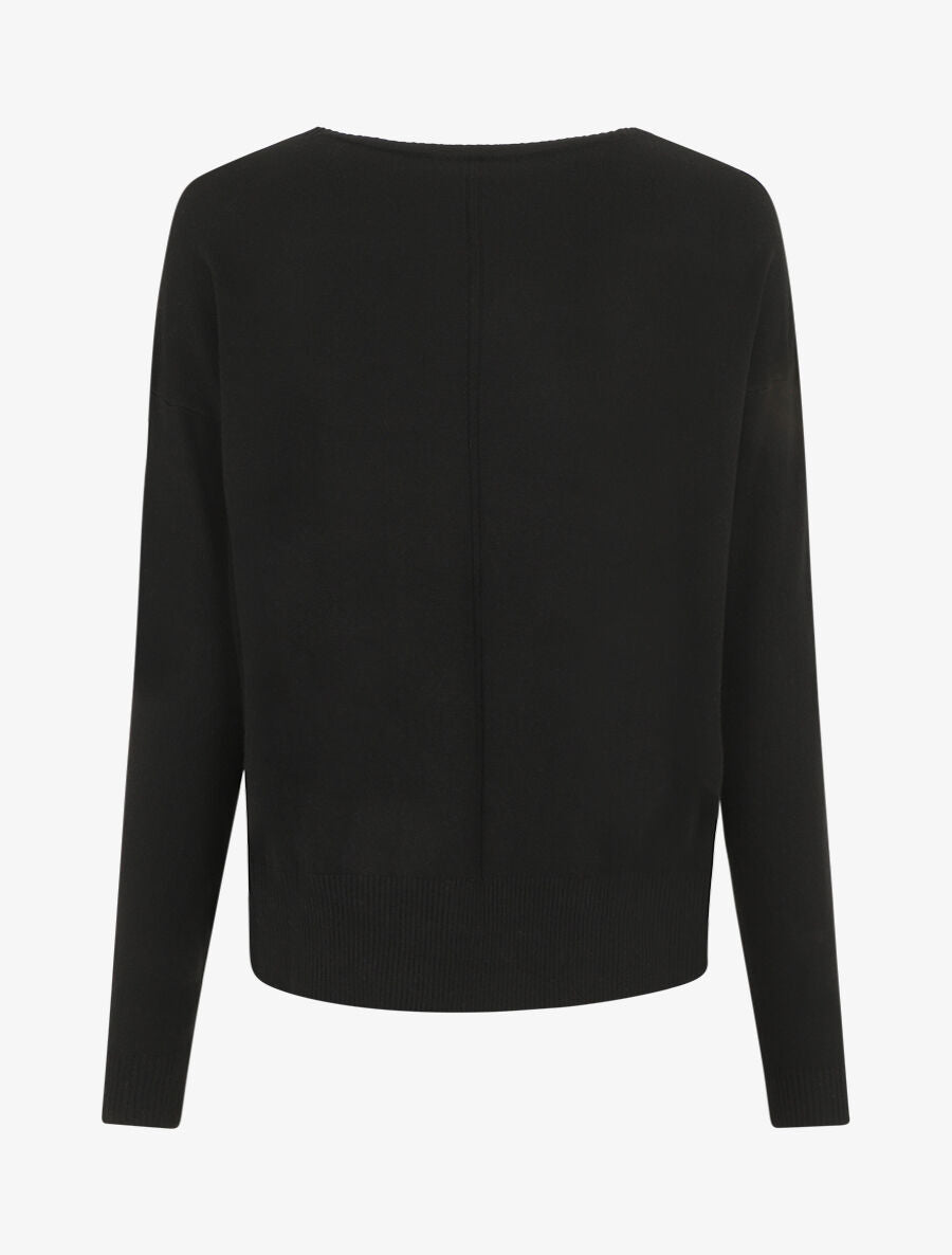 Pull fin uni classique - Noir - 2