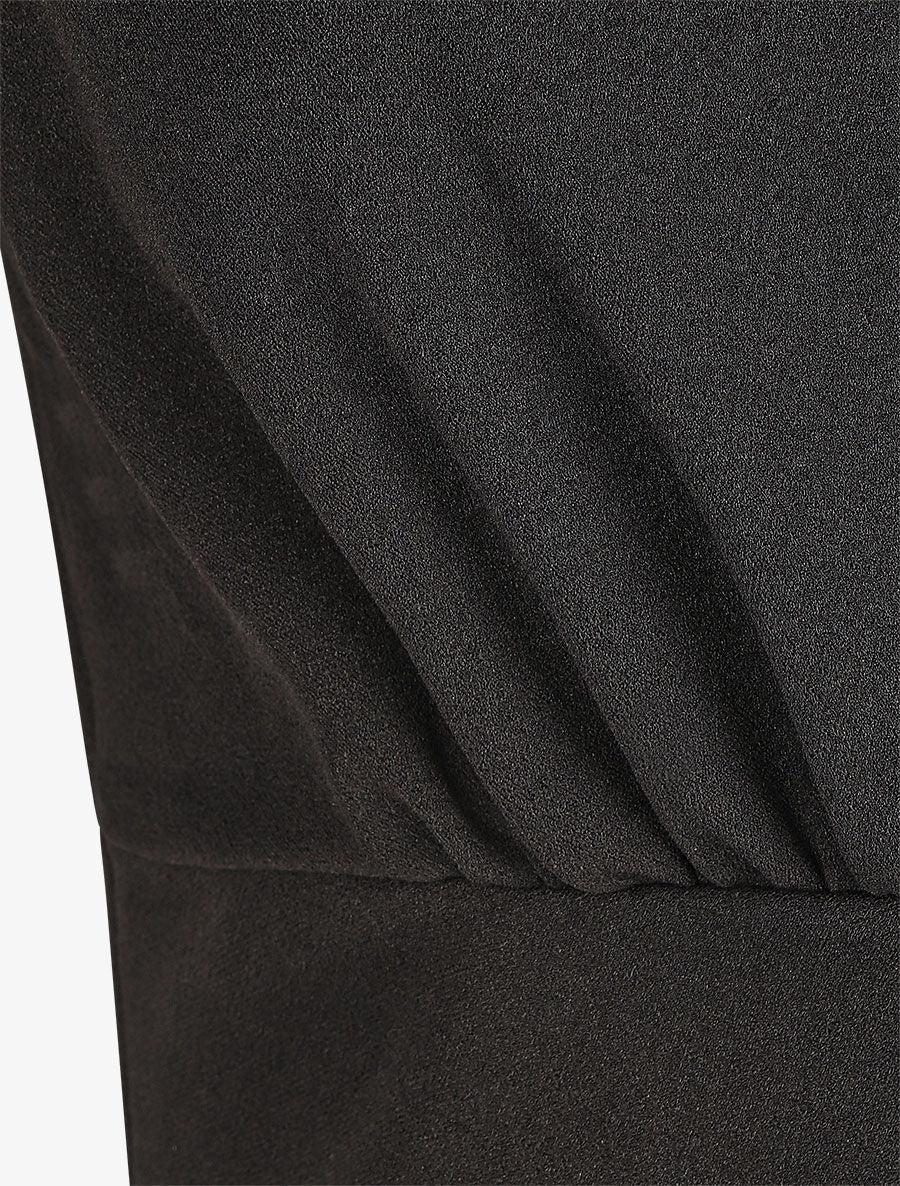 Robe fourreau uni et effet drapé - Noir - 3