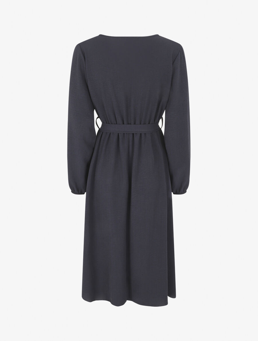 Robe longue unie - Marine - 2