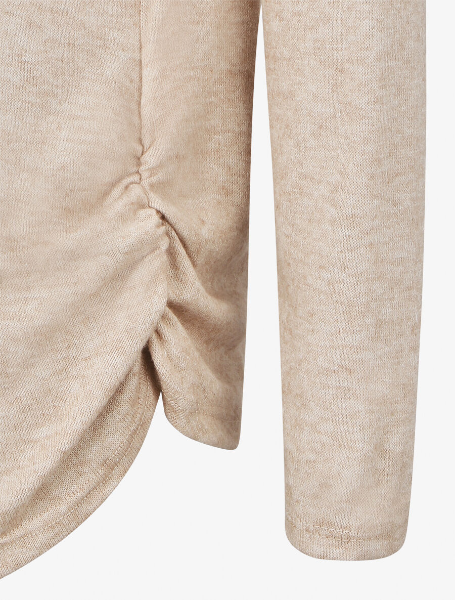 Pull ample motif plumes irisées - Beige - 3