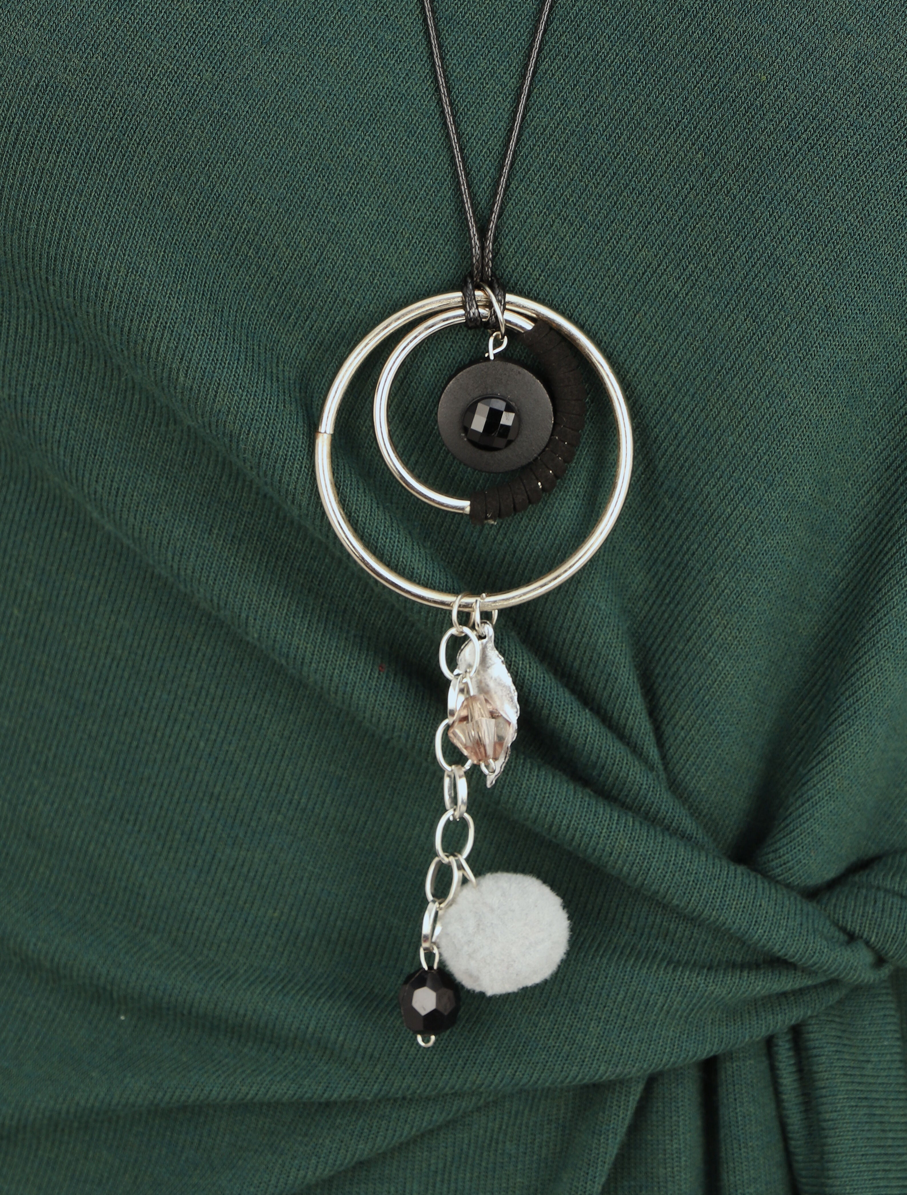 Robe ajustée à noeud et manches longues - Vert foncé - 3
