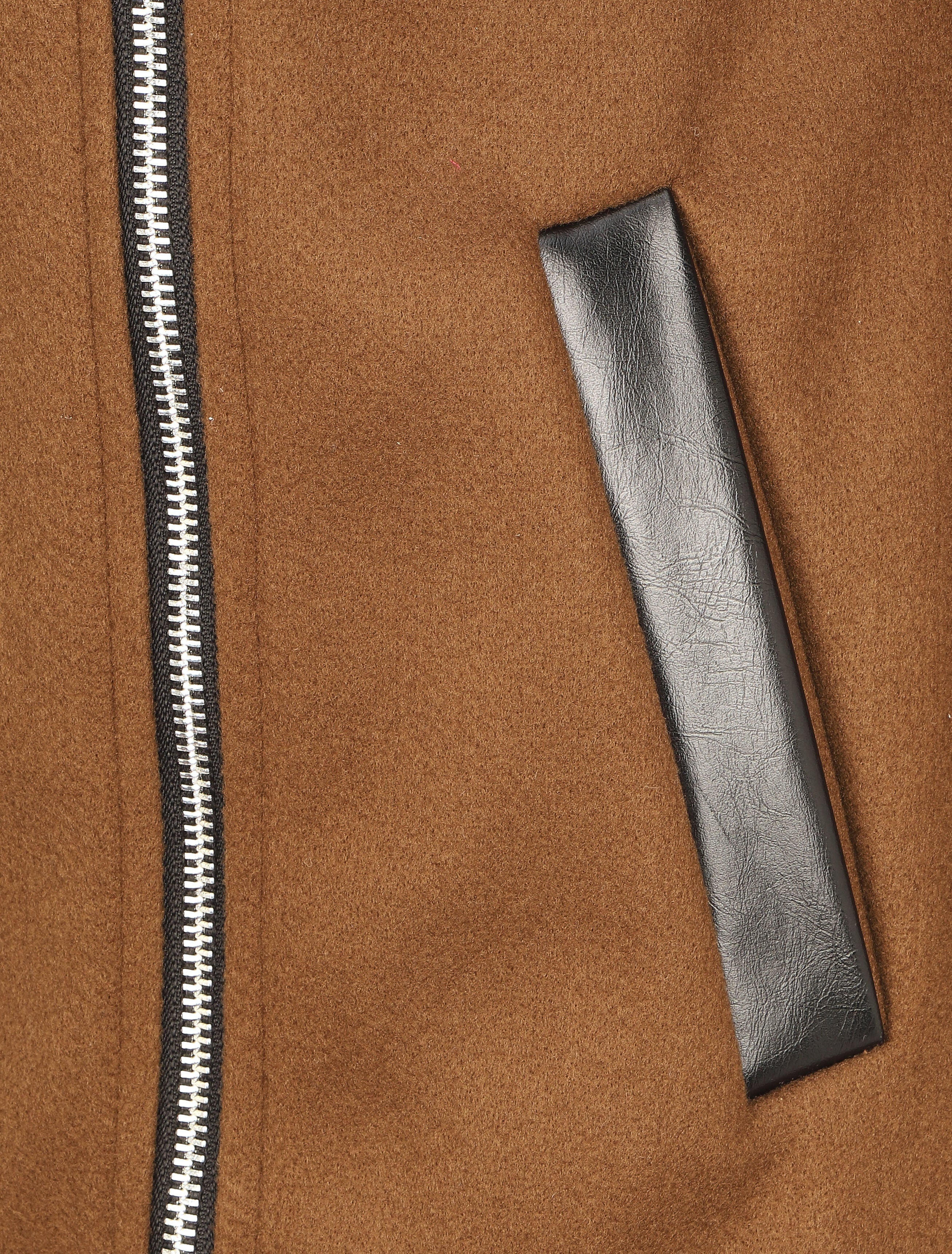 Manteau droit long à capuche - Marron - 3