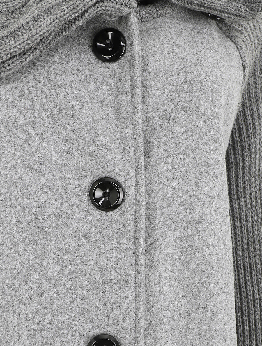 Manteau long oversize bi-matière - Gris - 3