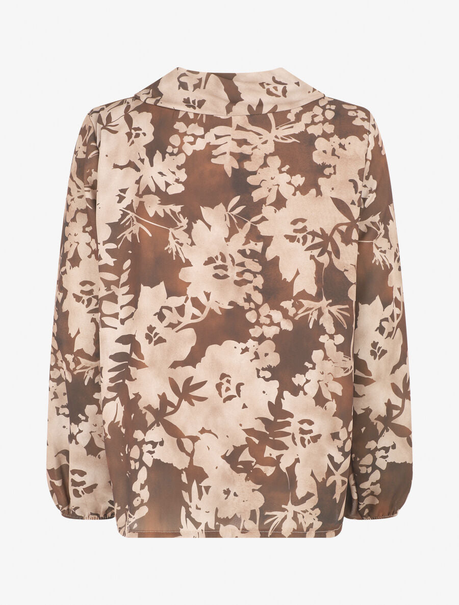 Top droit imprimé floral - Marron - 2