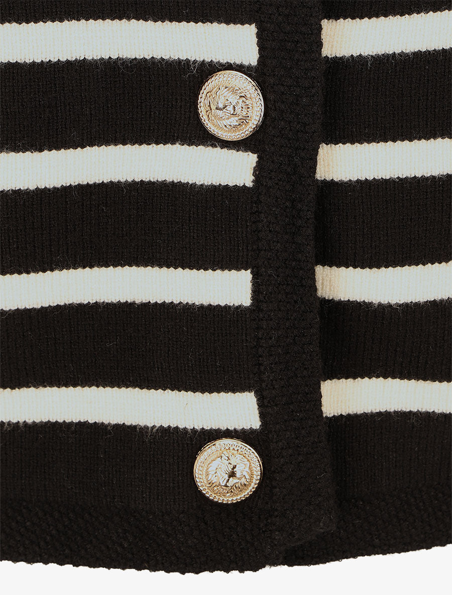 Gilet droit à rayures - Noir - 3