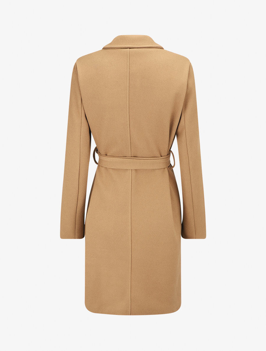 Manteau long classique coupe droite - Camel - 2