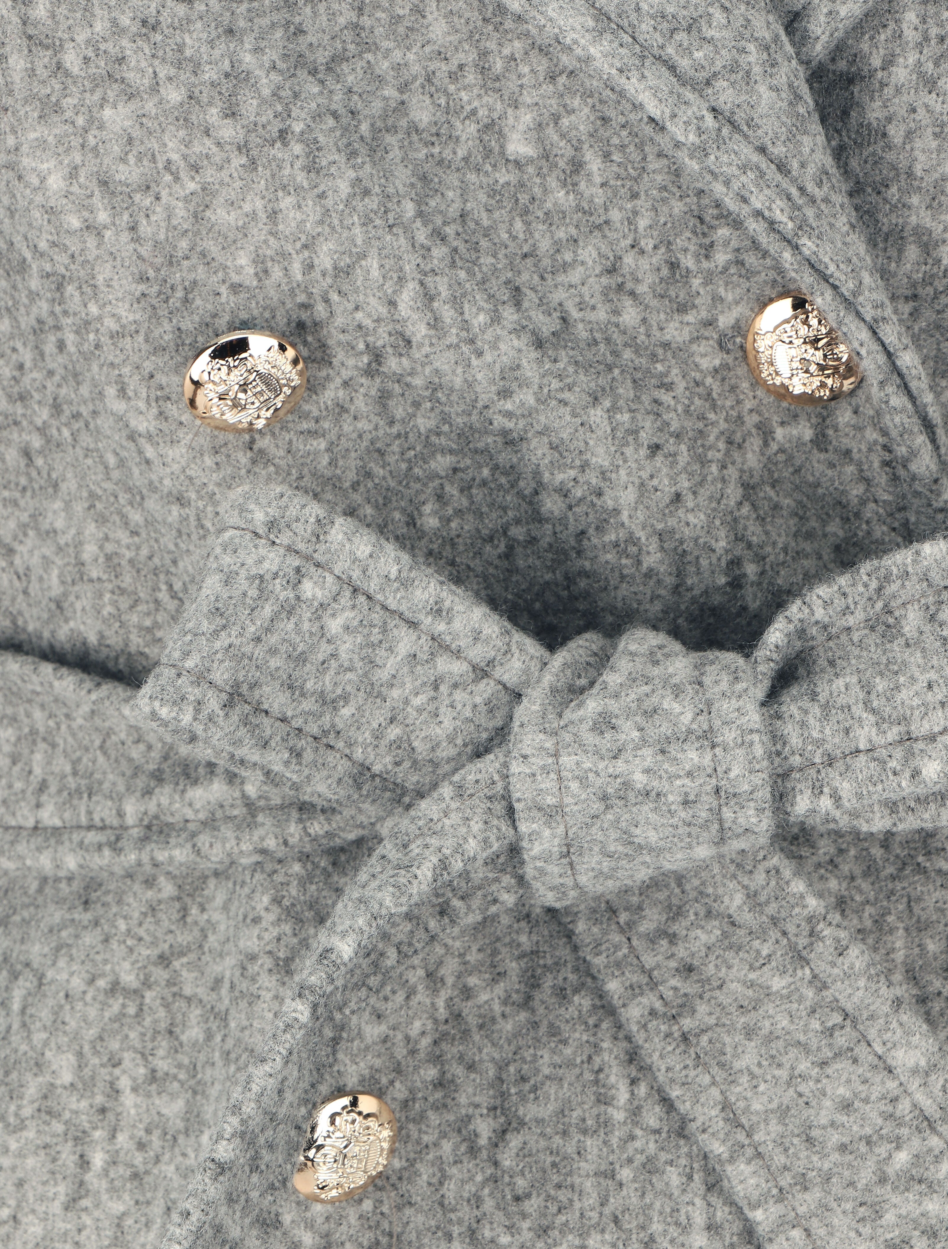 Manteau long à boutons décoratifs au dos - Gris - 3