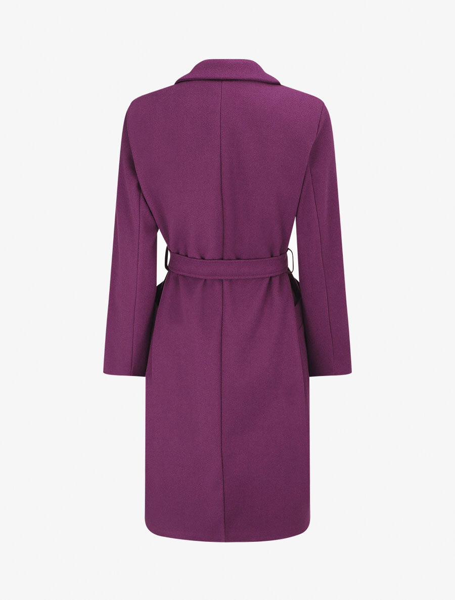 Manteau long coupe droite - Violet - 2