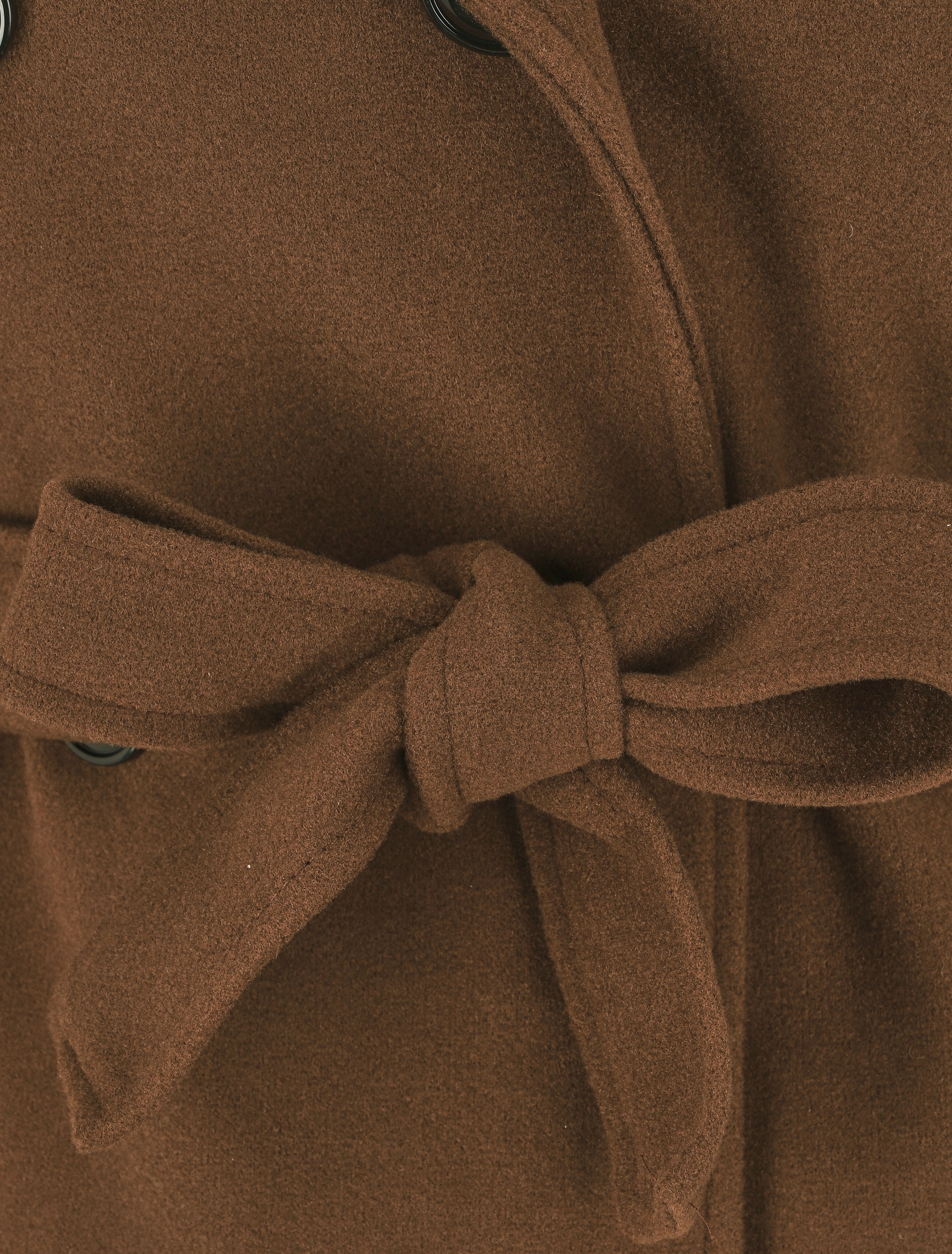 Manteau long ceinturé à capuche - Marron - 3