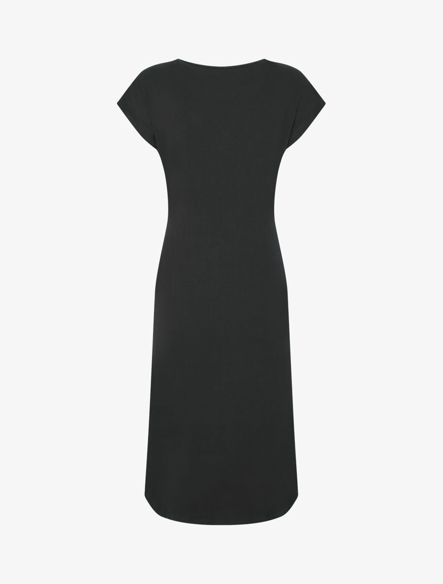 Robe t-shirt à plis - Noir - 2