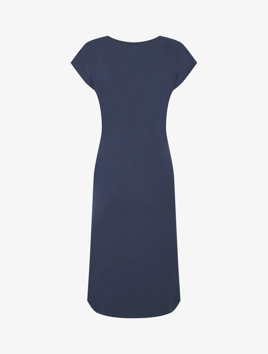 Robe t-shirt à plis - Bleu marine - 2