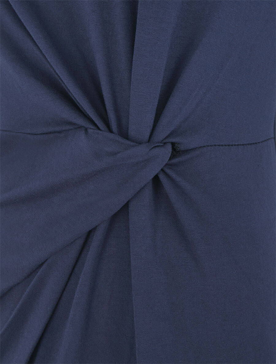 Robe t-shirt à plis - Bleu marine - 3