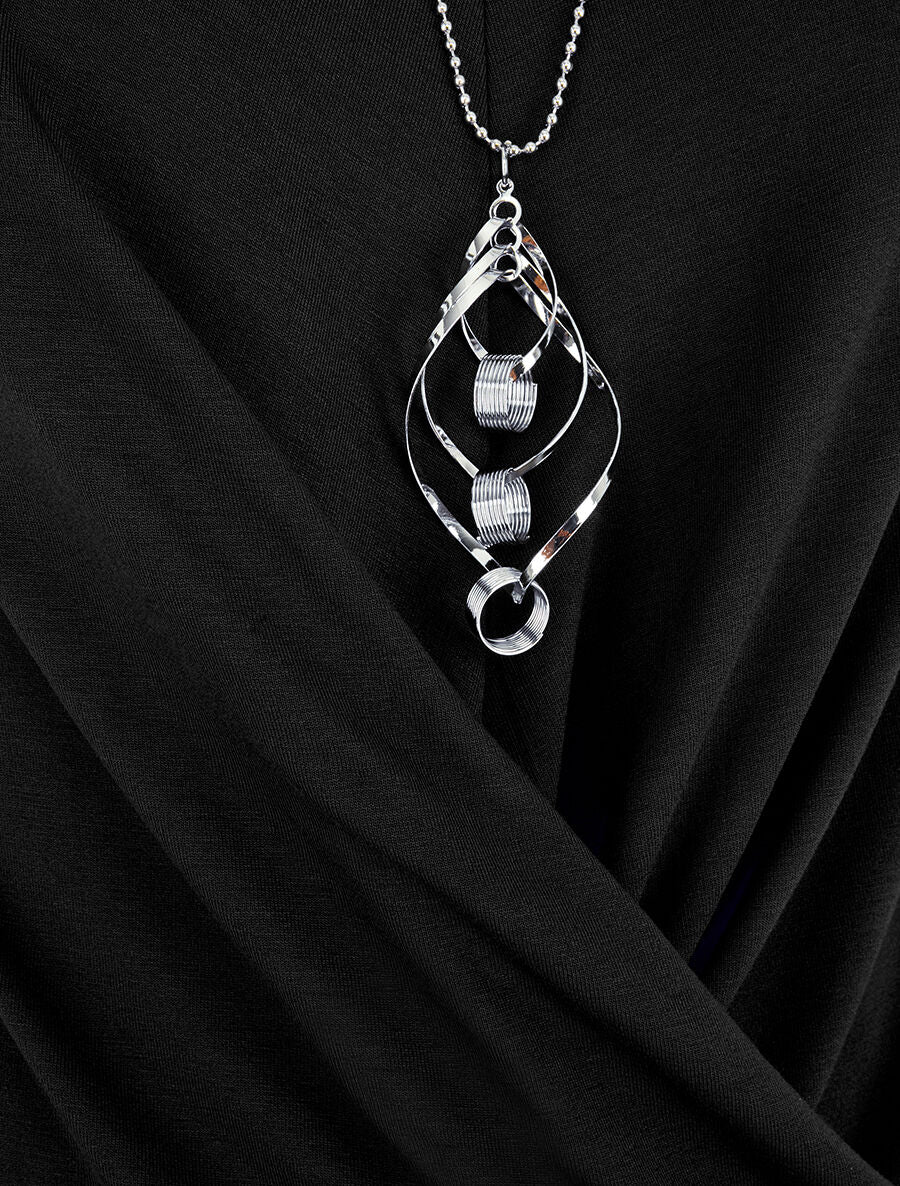T-shirt à bords croisés - Noir - 3