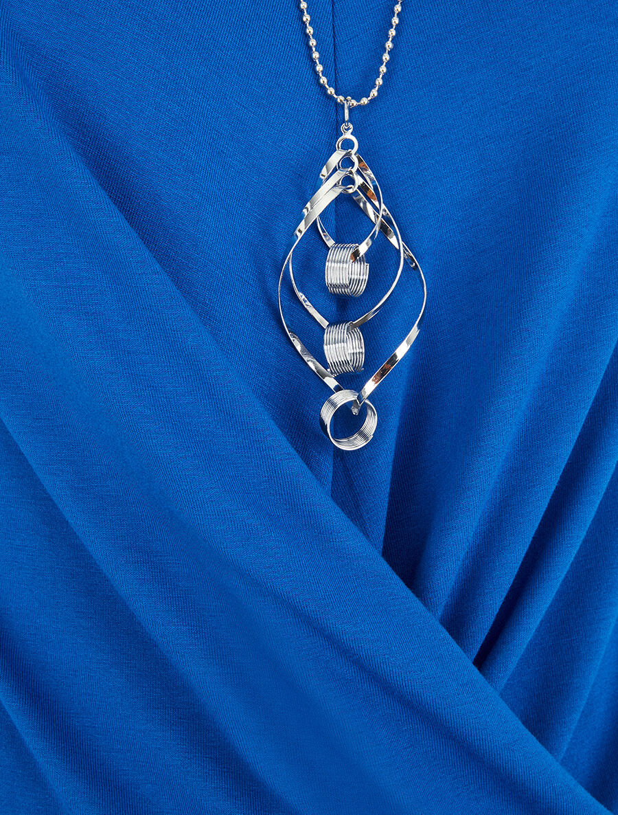 T-shirt à bords croisés - Bleu roi - 3