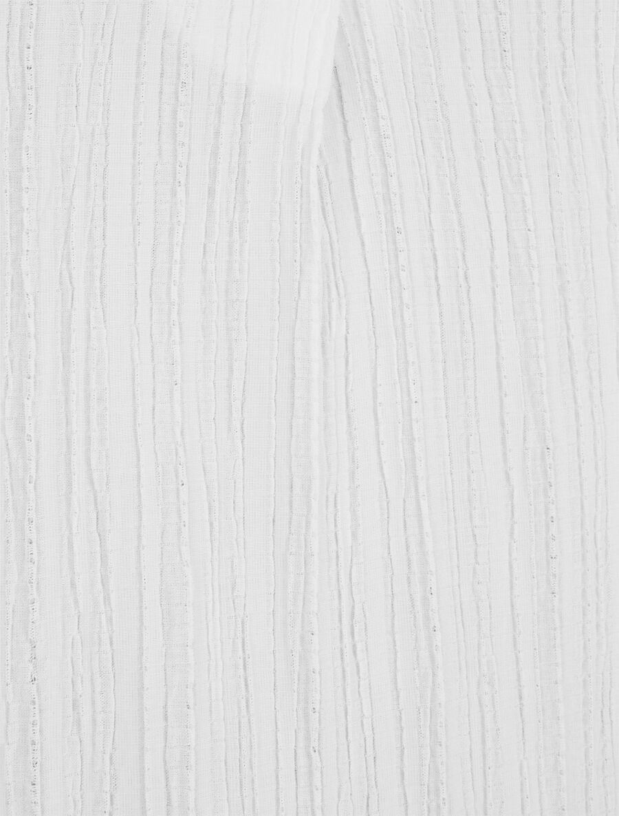 Top uni sans manches texturé - Blanc - 3