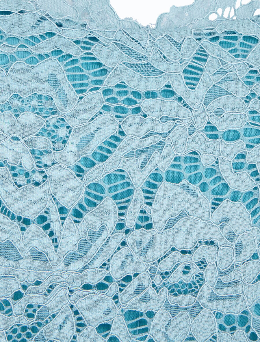 Top uni en dentelle - Vert d&