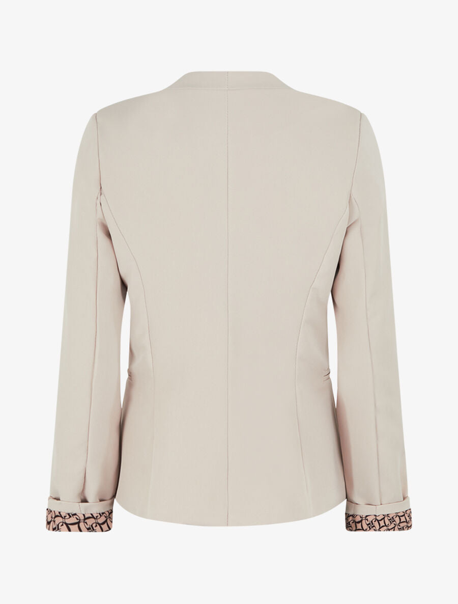Blazer à manches imprimé graphique - Beige - 2