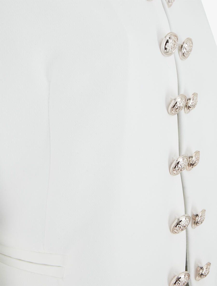 Veste droite style officier - Blanc - 3