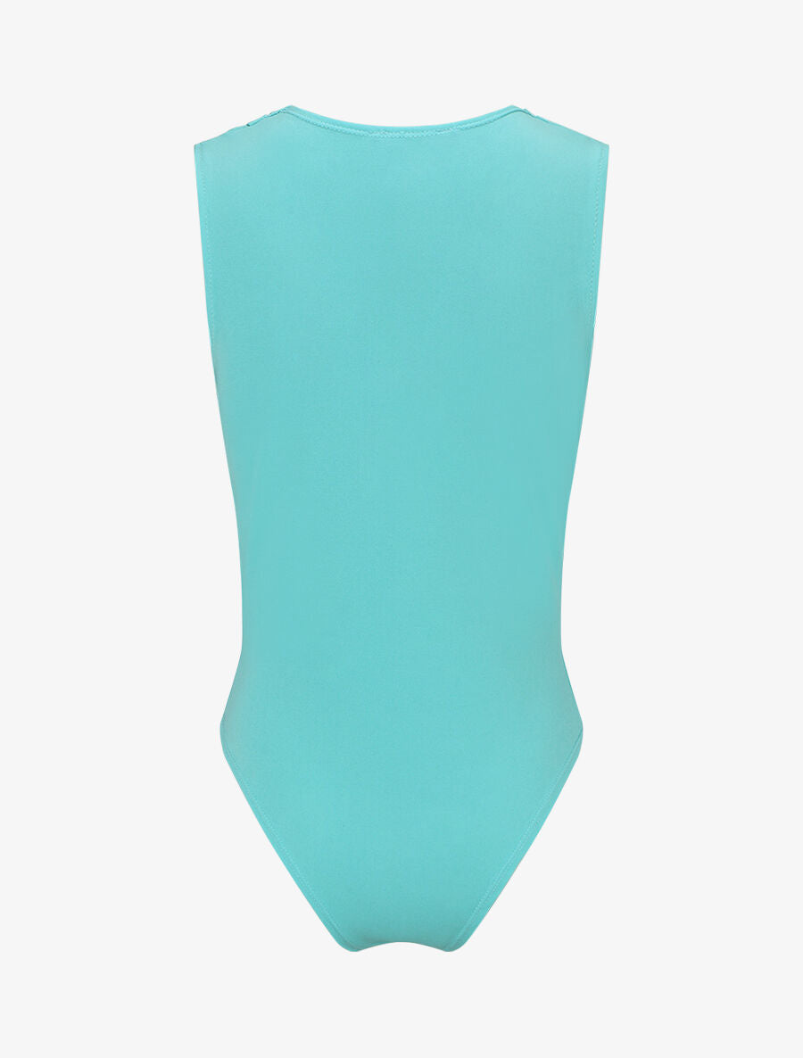 Body à décolleté plongeant - Turquoise - 2