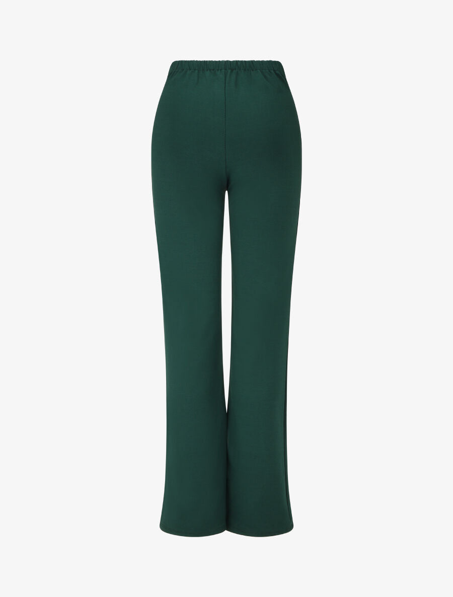 Pantalon uni à boutons décoratifs - Vert sapin - 2