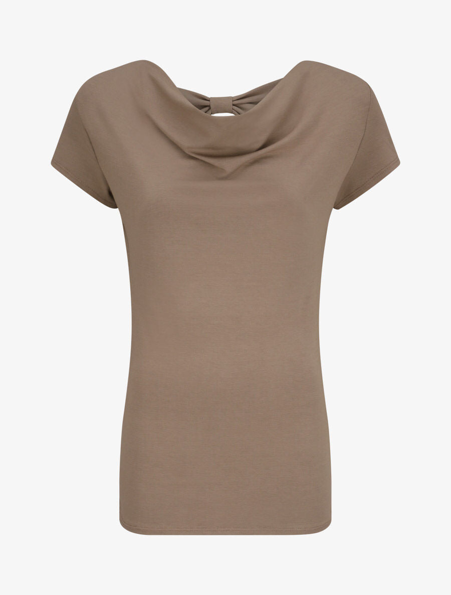 Top droit à détail noeud stylisé - Taupe - 4