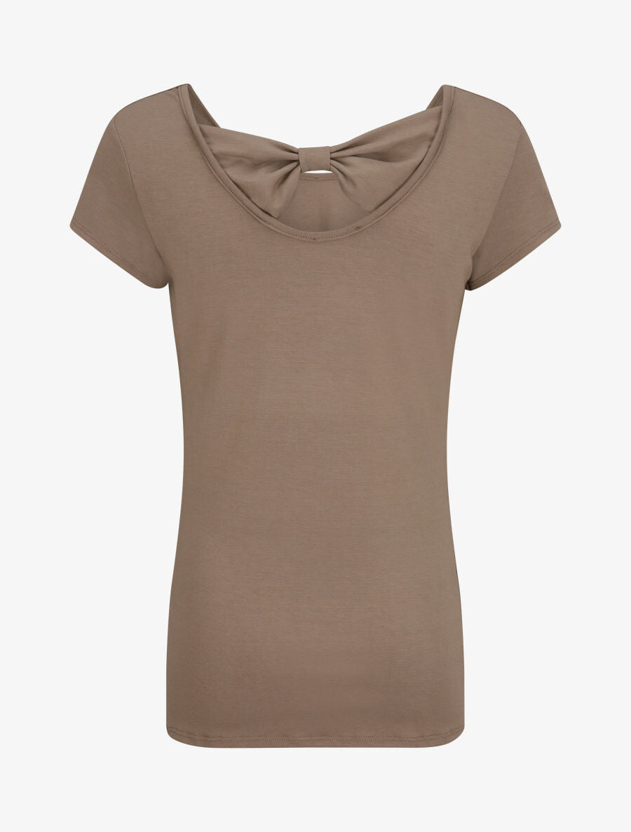 Top droit à détail noeud stylisé - Taupe - 2
