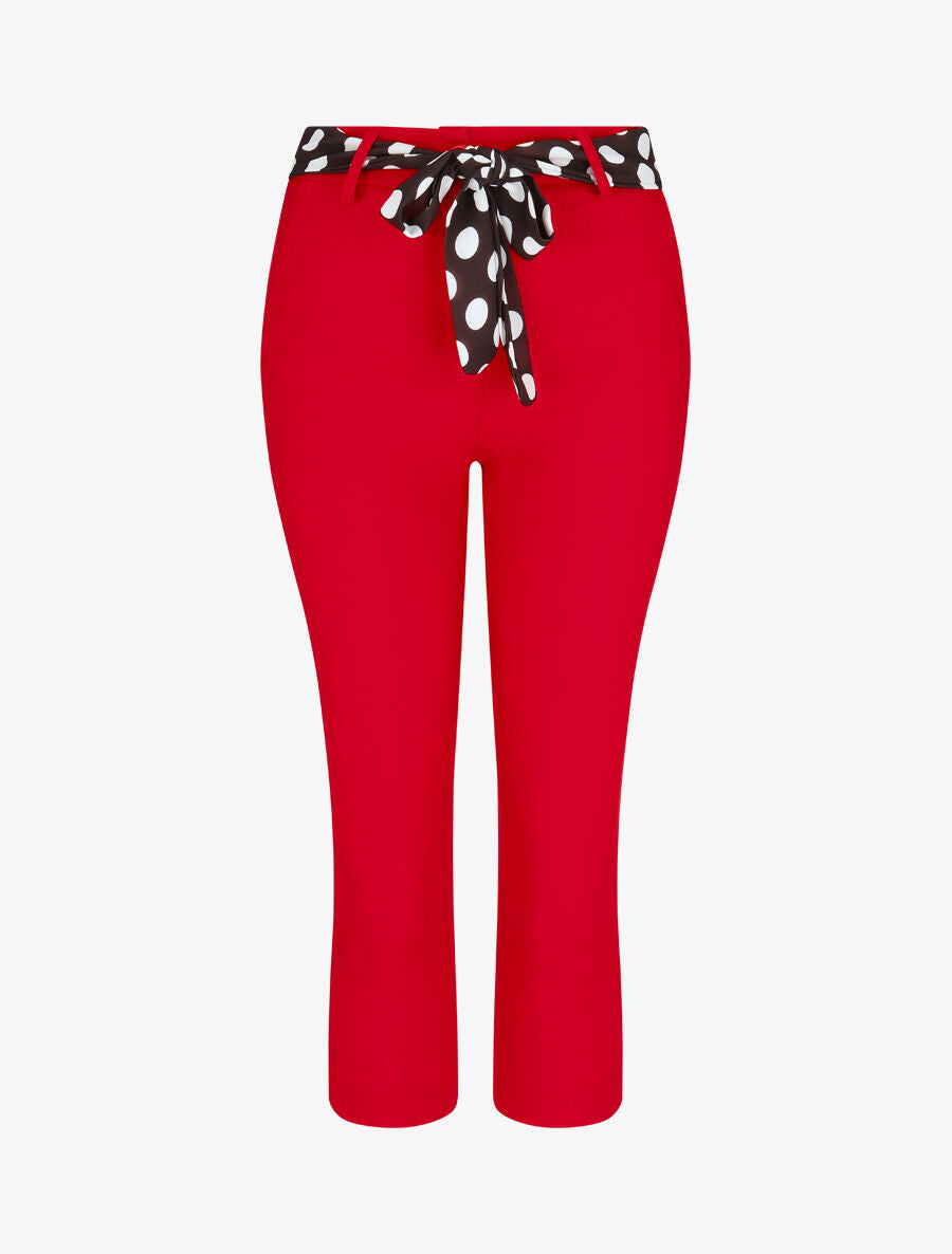 Pantacourt droit taille haute - Rouge - 1
