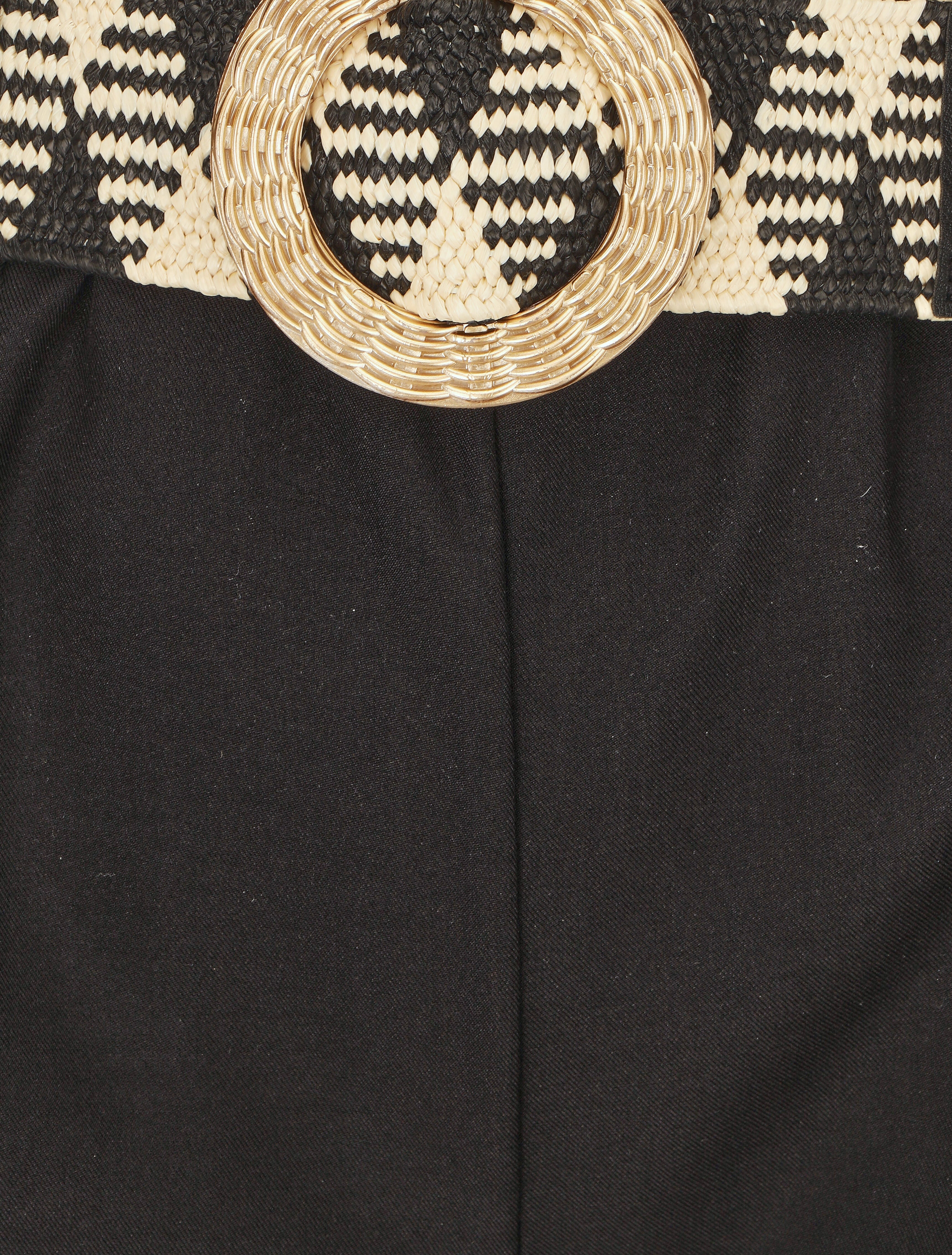 Pantalon ample taille haute élastiquée - Noir - 3