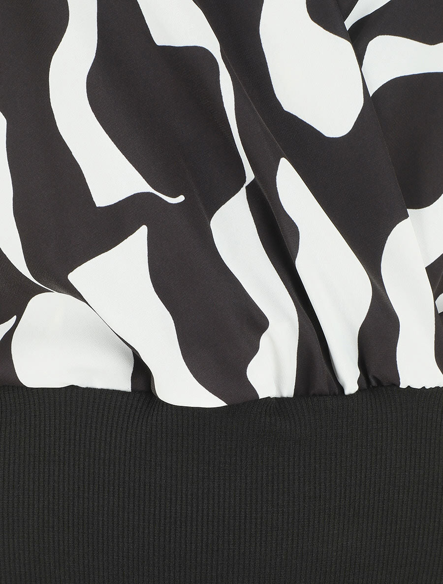 Body manches courtes imprimé graphique - Noir - 3