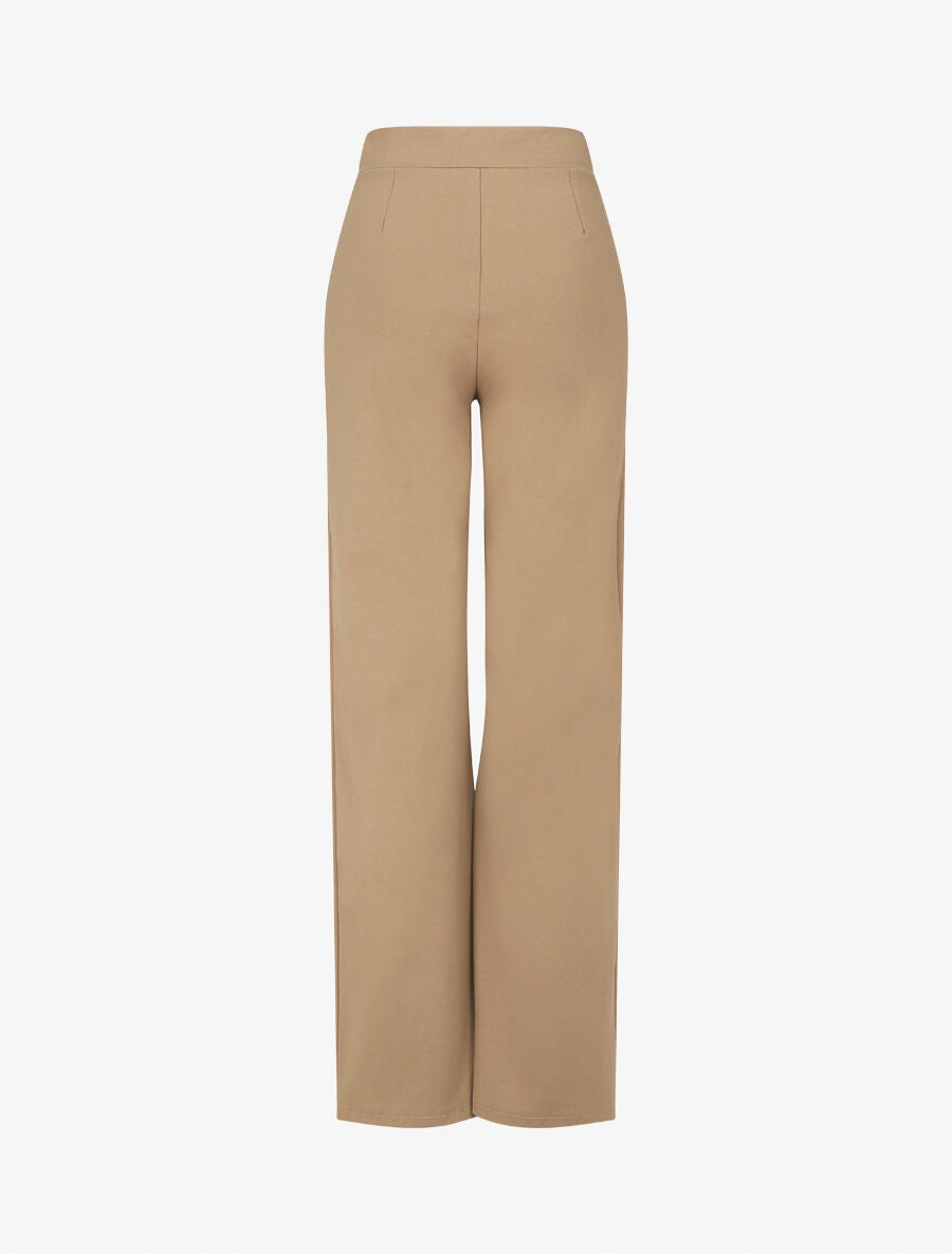 Pantalon uni à boutons décoratifs - Beige - 2