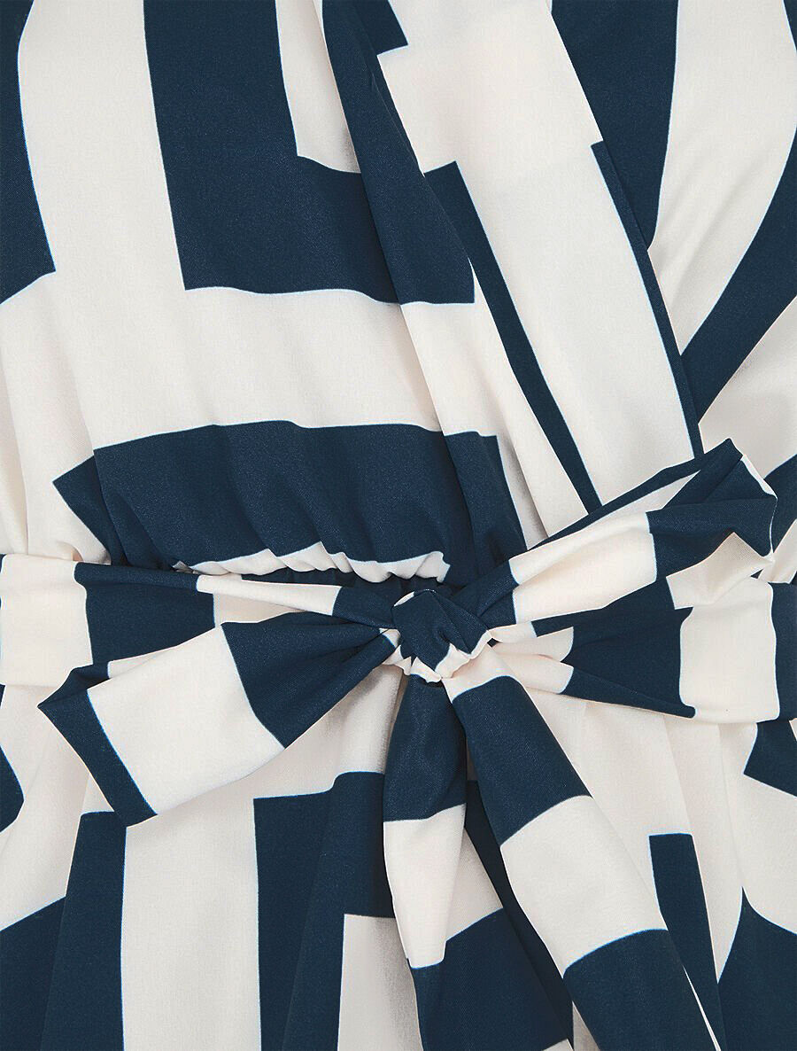 Top élastiqué imprimé graphique - Marine - 4