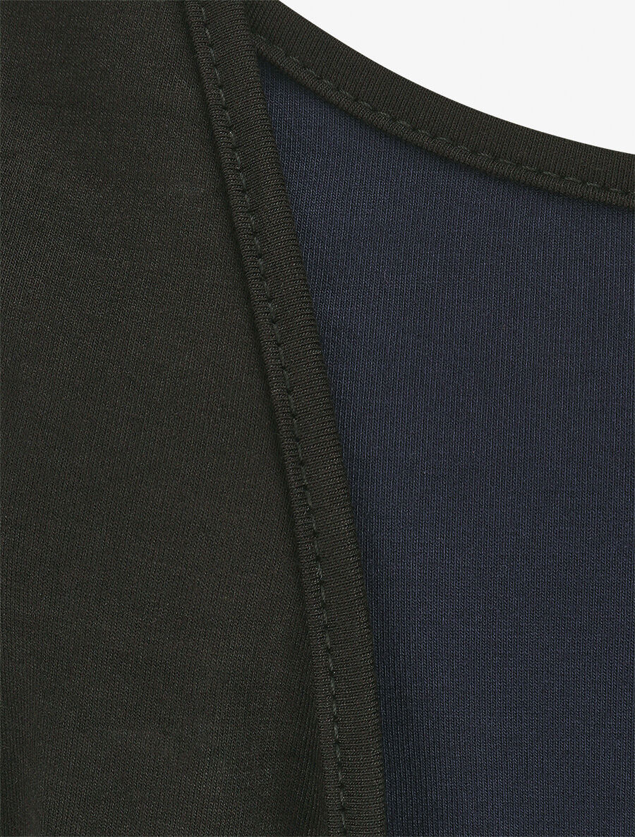 Top manches courtes style gilet ouvert - Noir/marine - 3