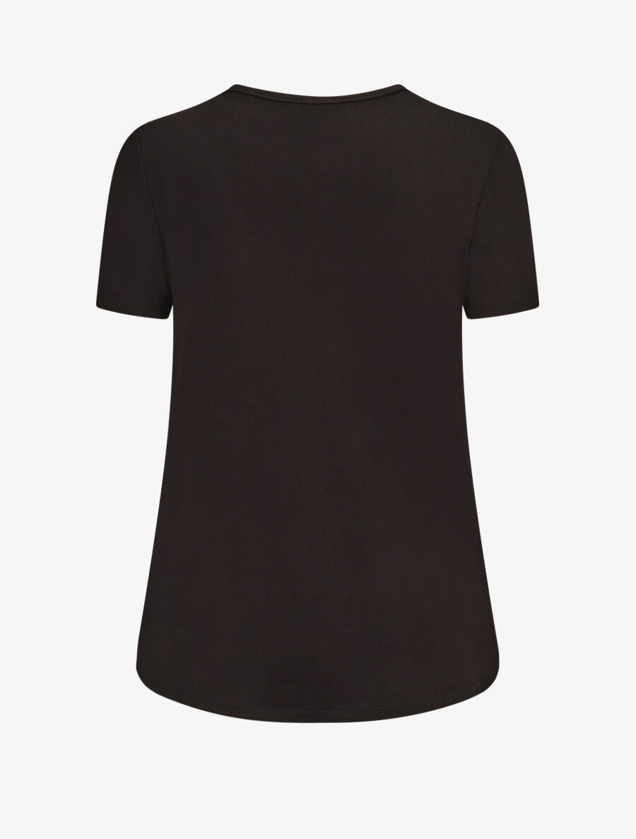 Top manches courtes style gilet ouvert - Noir/blanc - 2