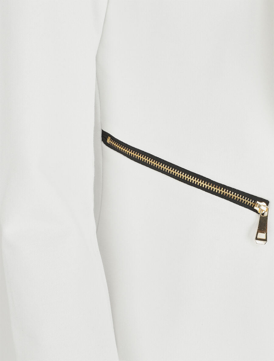 Blazer uni à poches zippées - Blanc - 3