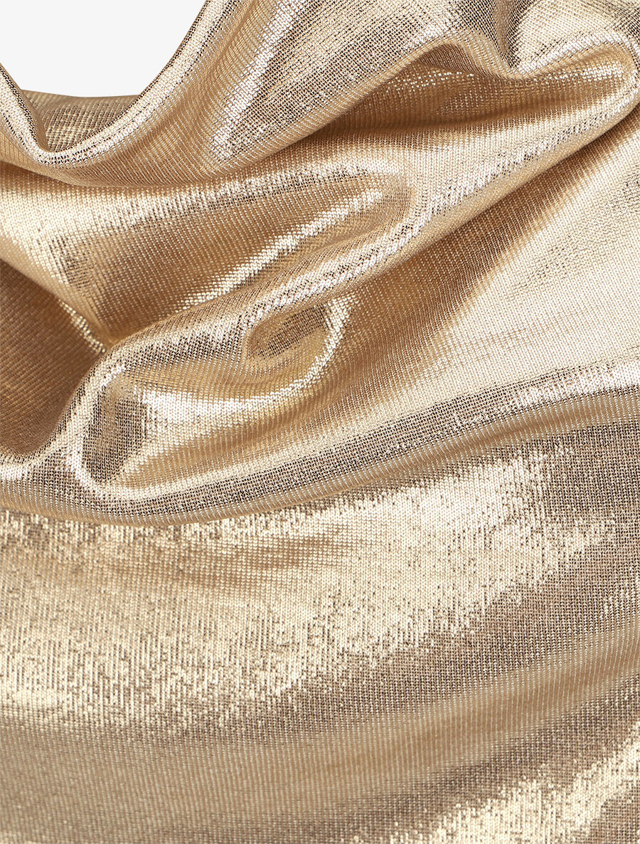 Top holographique ajusté à col bénitier - Beige - 3