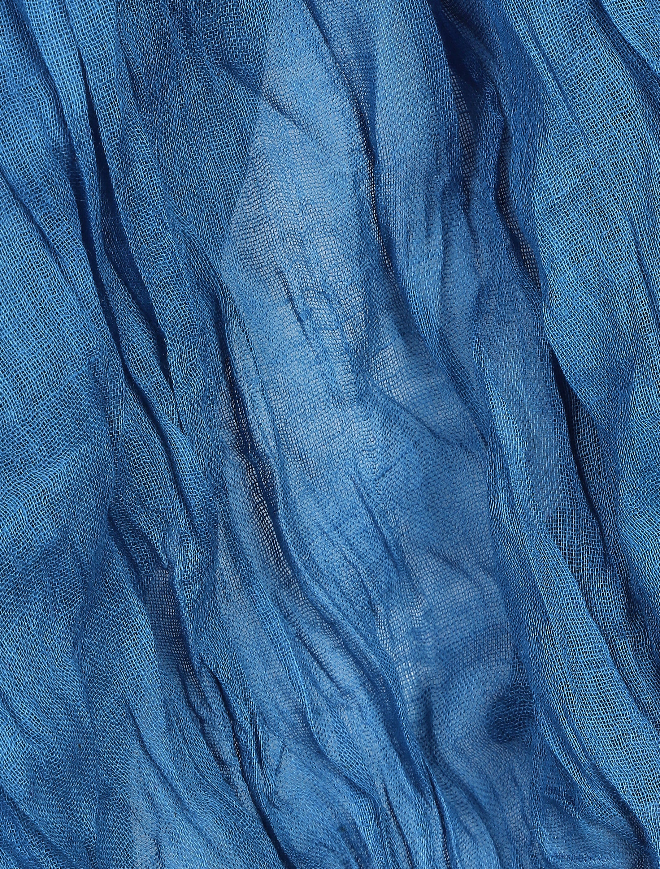 Foulard en coton effet froissé - Bleu roi - 3