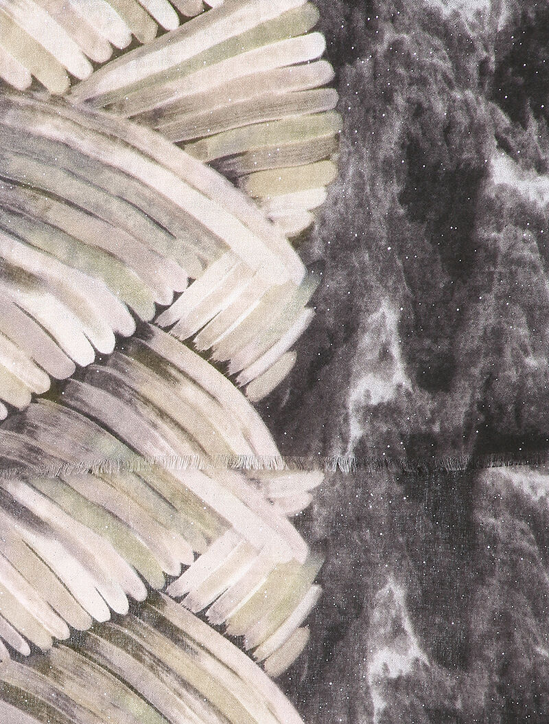 Foulard tie and dye à motifs stylisés et paillettes - Noir - 2