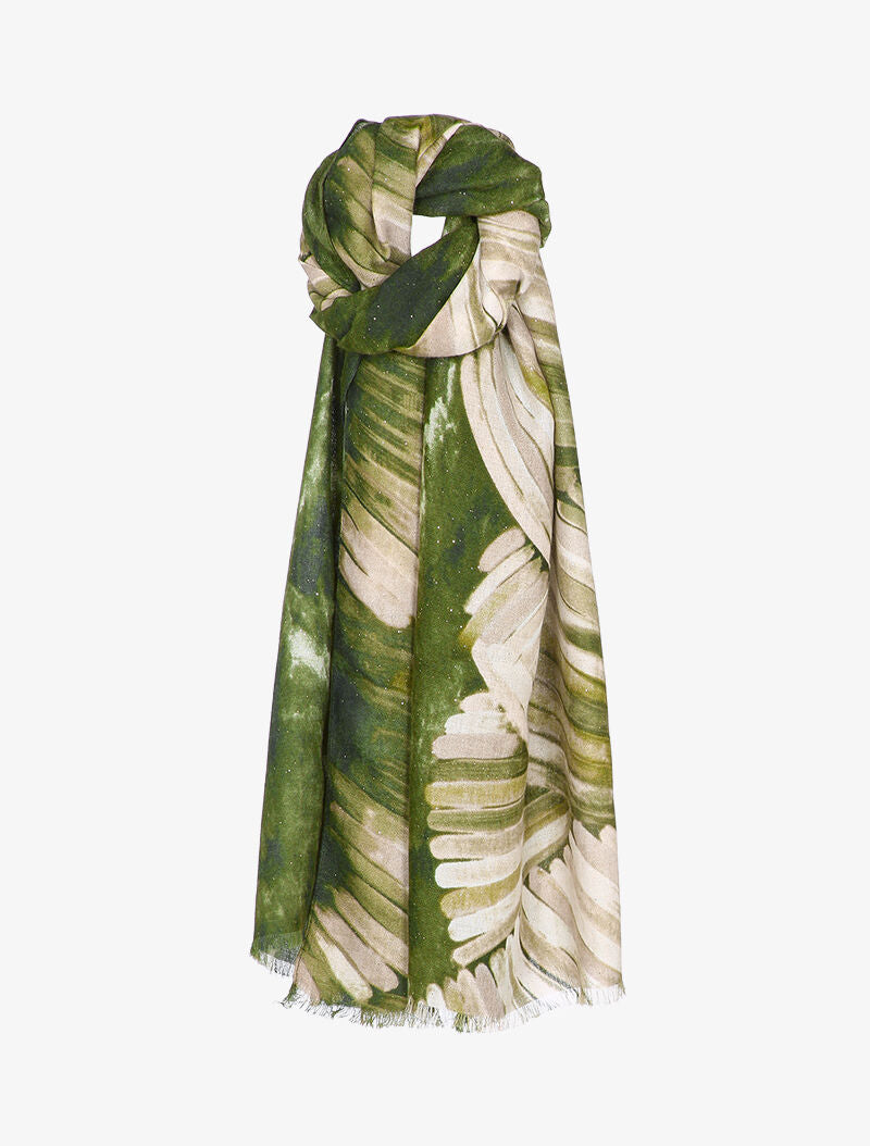 Foulard tie and dye à motifs stylisés et paillettes - Vert - 3