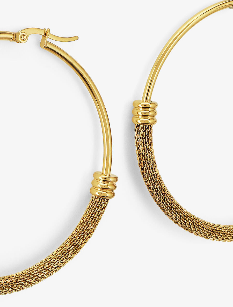 Créoles texturées style serpent - Or - 3